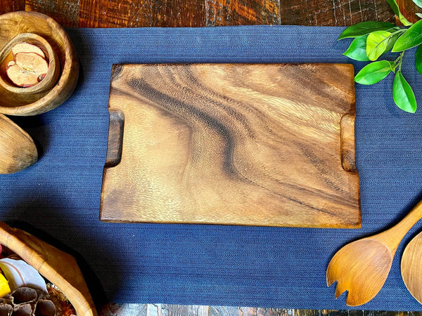 Premium All Dark Grain Small Square End Cutting Board