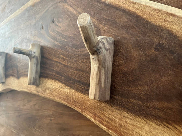 Live Edge Wood Coat Rack