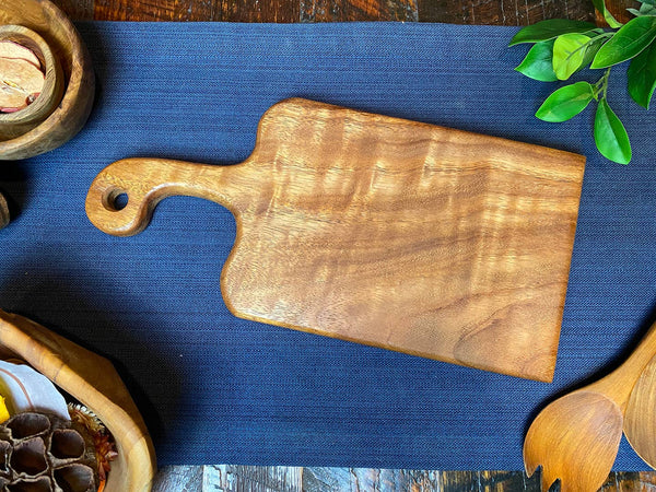 Premium All Dark Grain Small Handled Charcuterie Board