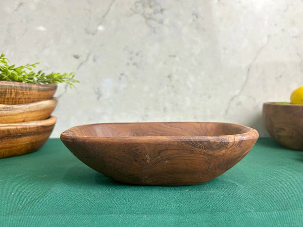 Salvaged Teak Root Oval Rustic Bowl - Small