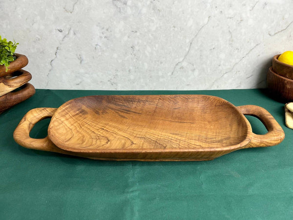 Salvaged Teak Root Rustic Handled Tray - Large