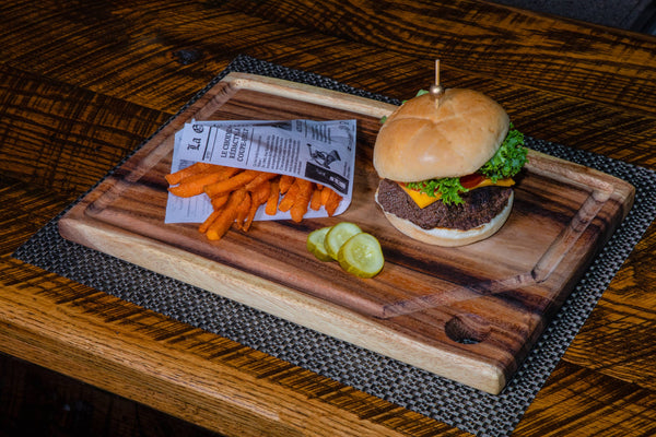 Medium Live Edge Square Board w/Hanging Hole + Juice Groove