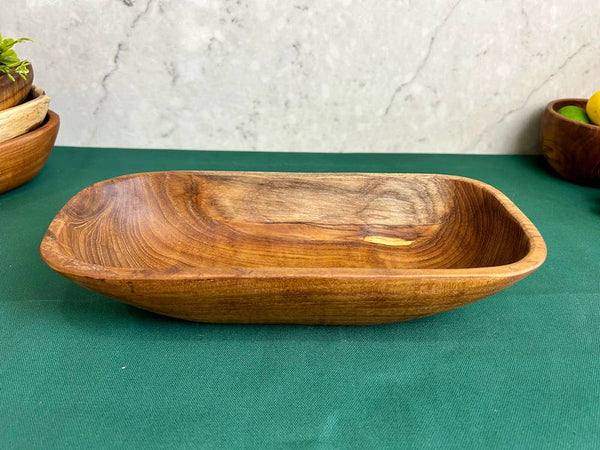 Salvaged Teak Root Oval Rustic Bowl - Medium