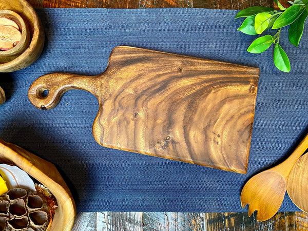 Premium All Dark Grain Small Handled Charcuterie Board