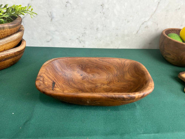 Salvaged Teak Root Oval Rustic Bowl - Small