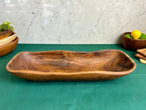 Salvaged Teak Root Oval Rustic Bowl - Large