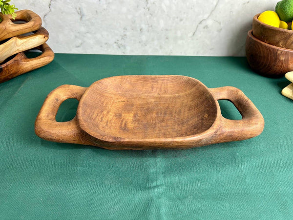 Salvaged Teak Root Rustic Handled Tray - Small