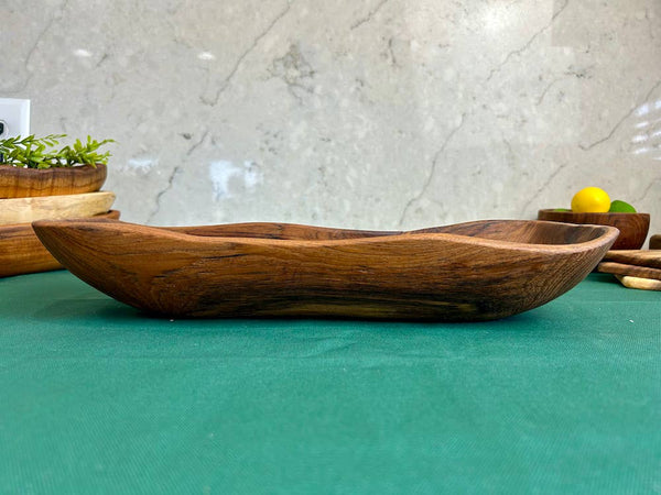 Salvaged Teak Root Oval Rustic Bowl - Large