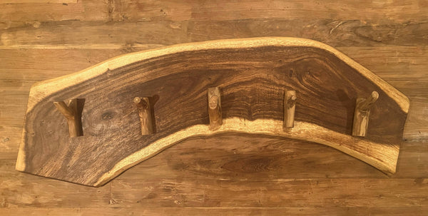Live Edge Wood Coat Rack