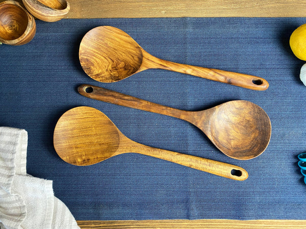 Rustic Handle Wooden Large Spoon