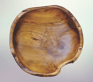 Christimas Tree Bowl - Live Edge Teak Hand Carved Bowl